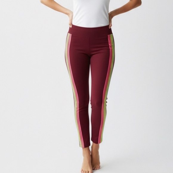 PINK Victoria's Secret Pants - Pink Victoria Secret Ultimate Sport Ruby Neon Rainbow Trim 7/8 Leggings